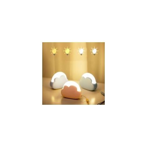 Wolken-Nachtlicht fürs Schlafzimmer, niedliche Nachttischlampe für Kinder, tragbar, USB-aufladbar, gelb-weißes Licht, Kawaii-Schlafzimmerdekoration, Geburtstagsgeschenk (blau) (1/5)