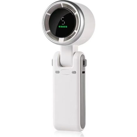 Ventilatore portatile ricaricabile, 5 alte velocità regolabili, mini ventilatore elettrico portatile da 4000 mAh, ventilatore da viaggio alimentato a batteria (bianco) (1/4)
