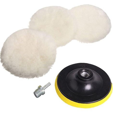 Set mit 5 Wollpolierpads und -scheiben (15,2 cm) für elektrische Poliermaschinen mit M14-Bohreradaptern