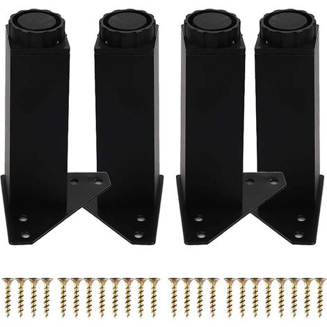 4PCS Pieds de MeublesReglable,Pieds de Meuble 20cm,Pied Canapé Metal,Pieds de Table Pieds de Meubles Pied de Table Basse pour Meubles TV Armoires Postes (20cm/7.87'', Black) (1/5)