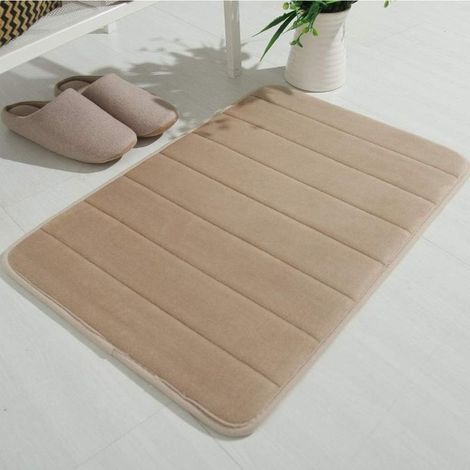 Tapis de Salle de Bains Tapis de Bain antidérapant en Mousse à mémoire de Forme pour Salle de Bain, Microfibre (Chameau,60x90cm)-Fei Yu (1/3)