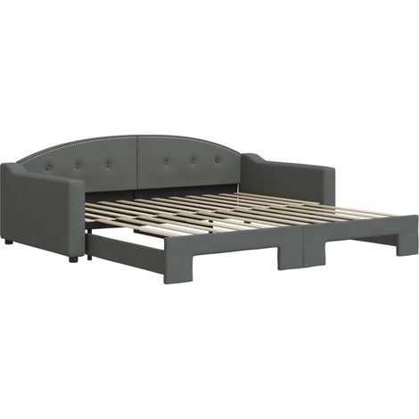 Maison Exclusive - Tagesbett Ausziehbar Dunkelgrau 100x200 cm Sto