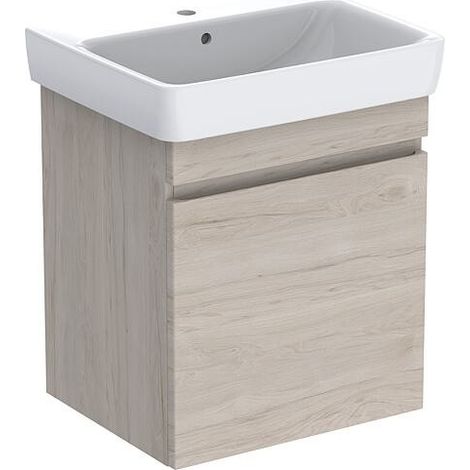 Meuble sous vasque + vasque céramique Geberit Renova Plan 600x616x480 mm Noyer hickory (1/2)
