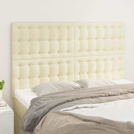 vidaXL Cabecero de cama color crema 144x5x118/128 cm Piel sintética (1/5)