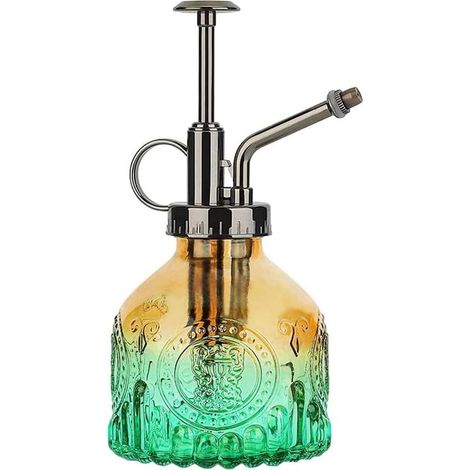 Vaporisateur d'arrosage en verre pour plantes, arrosoir rétro de 16,3 cm, buse à haute atomisation, étanche (dégradé jaune-bleu) (1/5)