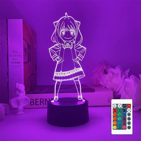 Lampe de nuit LED 3D personnage animé, 7 couleurs, USB, idéale pour enfants et fans - Cadeau parfait (1/5)
