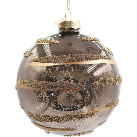 Sfera decorativa Streaks in vetro marrone Ø10 cm