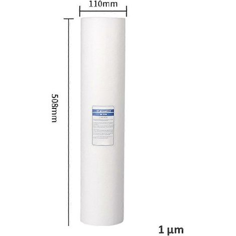 Filtre à sédiments pour toute la maison (50,8 cm x 11,4 cm), cartouche filtrante grande capacité pour purificateur d'eau (50,8 cm), précision de filtration : 1 micron (1/5)