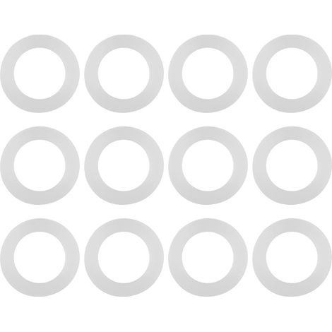 Lot de 12 joints plats en silicone blanc, rondelles toriques pour tuyaux à soufflet (1")