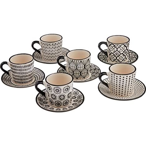 H&h set 6 tazze caff in stoneware vhera con piatto cc90 (1/4)