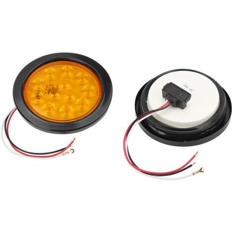 Feu arrière de remorque rond à 12 LED, feu de freinage, clignotant, ambre, pour camions tracteurs (1/5)