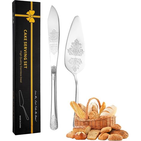 Ensemble coupe-gâteau domestique et serveur à gâteau, ustensiles de coupe de gâteau en acier inoxydable, Trancheuse à décorative et pelle à, Ensemble de coupe de Durable pour (1/5)