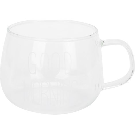 Tasse à café en verre borosilicate transparent, mug avec anse pour thé au lait, cocktail, boisson, étiquette blanche (1/5)