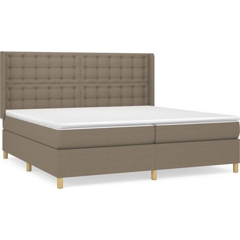 Maison Exclusive - Cama box spring con colchón tela gris taupe 20