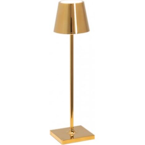 Lampada a led da tavolo Poldina Pro Micro Oro Lucido ricaricabile e dimmerabile con batteria fino a 12 ore