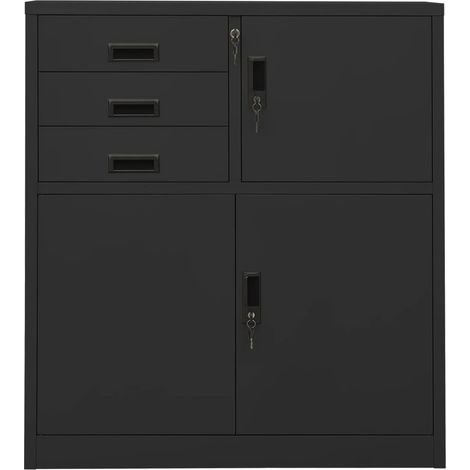 vidaXL Armadio per Ufficio Antracite 90x40x102 cm in Acciaio