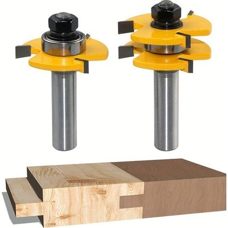 BelleRise - Ensemble de 2 pièces : Jeu de fraises à rainure et languette de haute qualité, queue de 12,7 mm (1/2 pouce) (1/5)