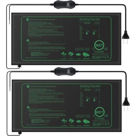 LaBlanc – 2er-Pack Pflanzenheizmatten mit Thermostat für Sämlinge, Haustiere und Reptilien, 50-W-Heizmatte für Keimung und Temperaturregulierung, sicher und langlebig (1/5)