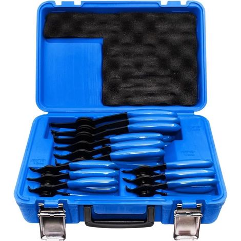 Lot de 12 pinces à circlips polyvalentes pour circlips intérieur/extérieur avec 4 tailles de pointe, pointe fixe convertible robuste pour automobiles et machines (1/5)