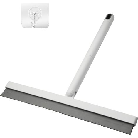 Raclette Douche 34 cm avec Rotation 180° et Crochet Blanc - Raclette Vitre Silicone pour Salle de Bain, Fenêtres, Miroirs et Carrelage (1/5)