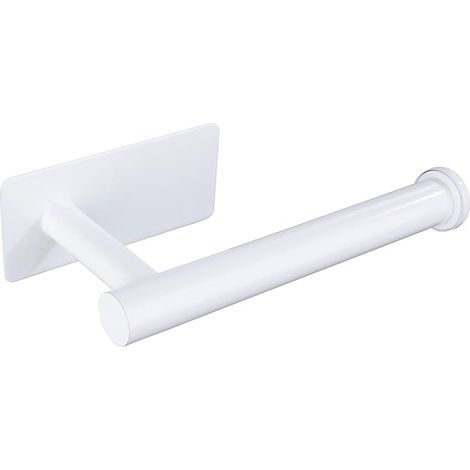 Toilettenpapierhalter, Wandmontierter Toilettenpapierhalter, Toilettenpapierrollenhalter aus Edelstahl ohne Bohren für Bad und Küche, Weiß