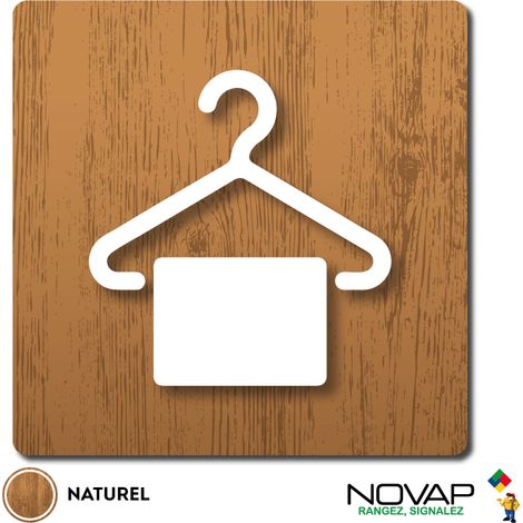 Plaque de porte Vestiaires - Wood Chêne naturel 90x90mm - 4350110 (1/3)