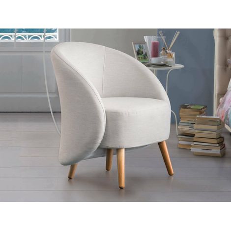 Talamo Italia - Poltrona Alla, Poltrona di design da salotto, 100% Made in Italy, Poltroncina relax in tessuto imbottito, Cm 70x60h80, Grigio (1/4)