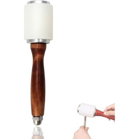 Maillet en nylon et cuir de 212 mm avec manche en bois de vachette pour loisirs créatifs, estampage, couture, club (1/5)