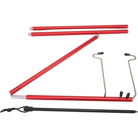 Support de lanterne de camping portable et léger en alliage d'aluminium, rouge. (1/5)