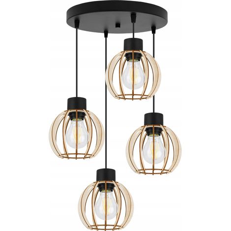 LÁMPARA COLGANTE, LÁMPARA DE TECHO, MADERA, PANTALLA LED