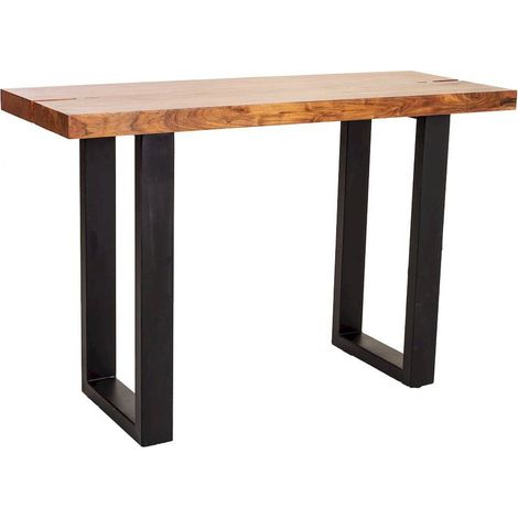 Console élégante bois et métal style industriel ajara noir - bois foncé ajara et noir (1/5)