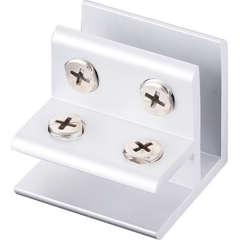 4PCS Colliers support pince à verre à 90 degrés , supports de serrage réglables pour étagère de 8 à 10 mm d'épaisseur (1/4)