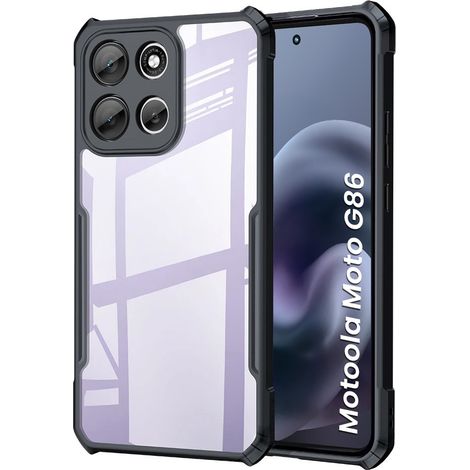 Funda para Motorola Moto G86 5G, híbrida anticaída, negra. (1/5)