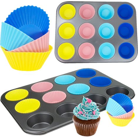TG56237 STAMPO PER MUFFIN + 12 STAMPI IN SILICONE PER CUPCAKE E BISCOTTI