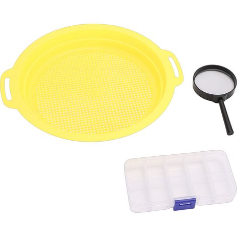Tragbares Goldwasch-Set mit Lupe, Werkzeugkasten, leichtem Sieb – effiziente Filterung für Goldsucher und Outdoor-Einsatz (1/5)