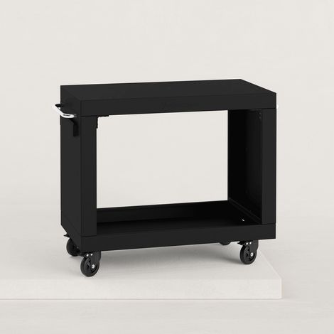 Desserte XL en métal 90 x 50 x 80 cm – Acier peint époxy – 2 poignées inox – Espace pour bouteille de gaz – Rangement supplémentaire