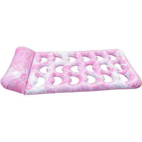 Matelas gonflable flottant avec appui-tête, matelas pneumatique portable pour piscine, idéal pour les fêtes à la piscine (DMH) (1/5)