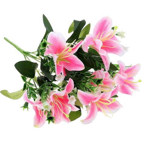Fleur de Lys Facile à Ranger pour Mariage et Fête Artificielle en Plastique et Tissu, Décoration Réaliste sans Exposition Soleil, Aspect Naturel (1/5)