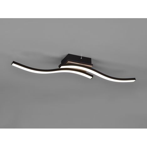 LED Deckenleuchte ROUTE flach Schwarz 2 flammig Warmweiß, Breite 56cm (1/5)