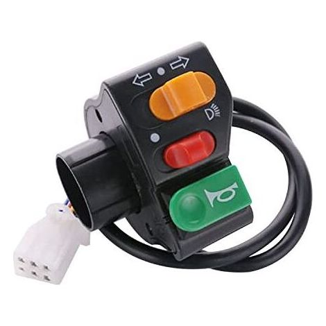 Bouton Moto Phare,LED Moto Interrupteur Guidon Bouton Moto On/Off 3 en1,clignotant moto led, éTanche Klaxon,Phare Antibrouillard,Multifonction Bouton Éclairages et Composants (1/4)