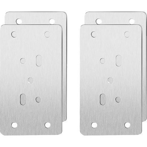 Placa de reparación de bisagras para muebles, acero inoxidable, fácil instalación, Placa B 4 piezas (1/2)