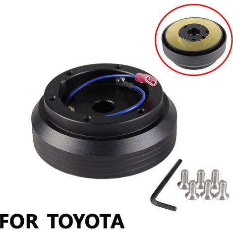 Automotive aftermarket parts: Steering wheel base, steering wheel adapter for Toyota 120H - Black (1/4)
