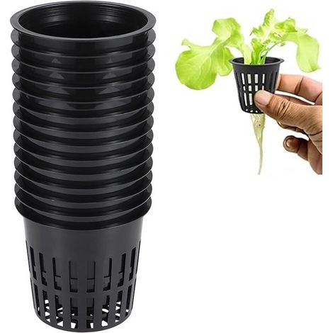 Pflanztopf Set 10 Stück Hydroponik Netztöpfe 6,5 x 5,5 x 8,3 cm Anzuchtschale Pflanztöpfe für Hydrokultur Kunststoff mit Abflusslöchern für den A (1/5)