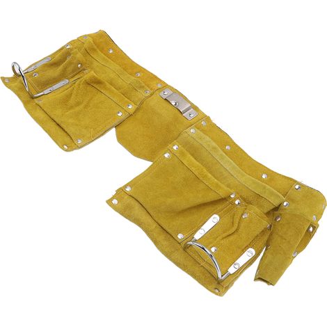 Werkzeuggürtel aus Leder mit mehreren Taschen, Schnellverschluss, verschleißfest, tragbarer Werkzeuggürtel aus Leder, Schürze für Holzbearbeitung (1/5)