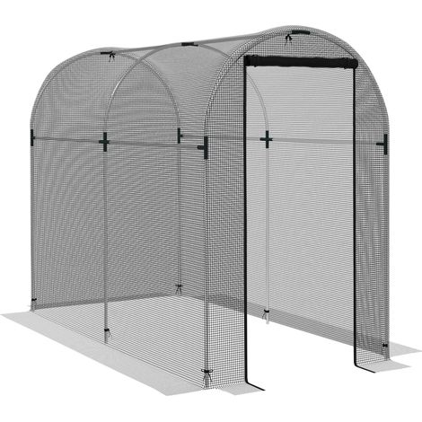 Galvanized Steel Fruit Protection Cage with Zippered Door, 1.2m x 2.4m x 1.9m, Durable Black Plant Tent (1/5)