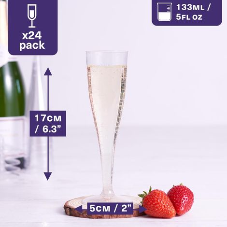 Verre à champagne plastique 133 ml Prosecco Mariage Anniversaire (1/2)