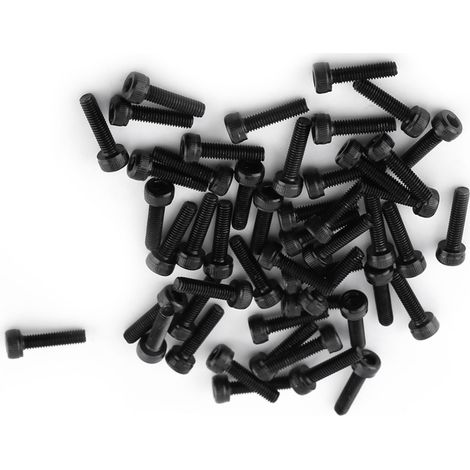 Vis à tête cylindrique creuse à six pans M3 noires, lot de 50, filetage intégral, 12 mm (1/5)
