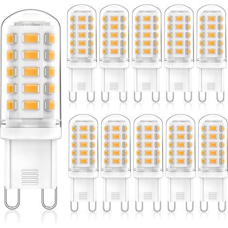 Ampoules led G9 Chaud 2700K 520LM, 3W 50W 240V, Lot de 10, couleur blanc, 360, Scintillement (1/5)