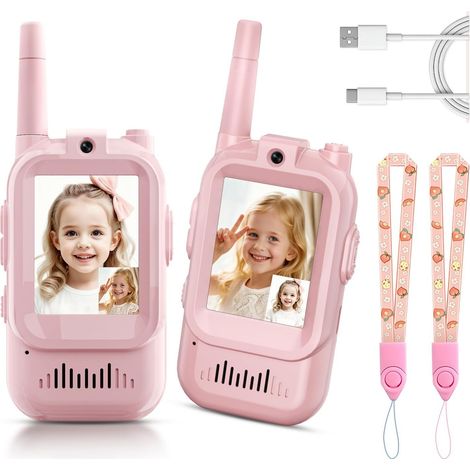 Walkie-Talkie für Kinder mit HD-Kamera, ohne WLAN, für Kinder von 3–8 Jahren, Roboter, USB-C, 650 mAh Akku, für Rollenspiele im Freien (1/5)