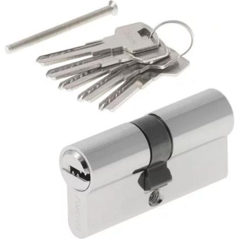 【 SX004 】 Cylindre de serrure antivol de porte, norme européenne, à tête cylindrique, 70 mm/80 mm/90 mm, ouverture simple bouton/ouverture double clé